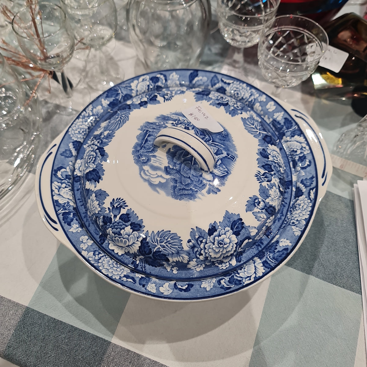 Wood and son blue and white vegetable tureen