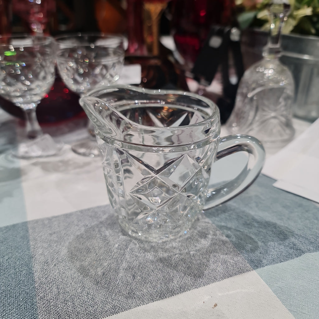 Vintage pressed glass milk jug