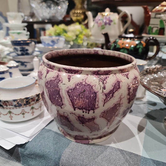 Antique handpaihted plant pot