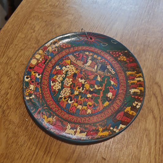 Vintage 1960's  Decorative Ceramic Decor Mid Century Mexican Handpainted plate art