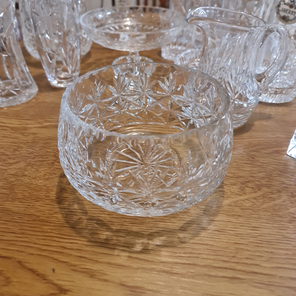 Vintage crystal cut fruit bowl
