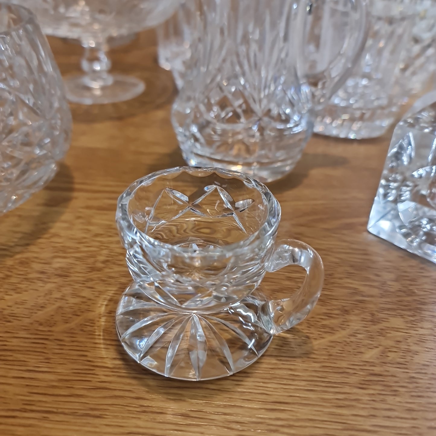 Vintage Waterford crystal cut cup with handle