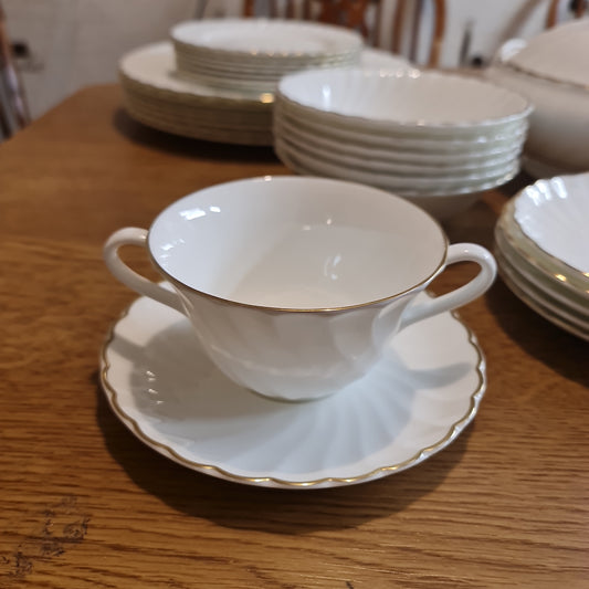 Wedgwood Gold Chelsea fine Bone China soup bowl with handle