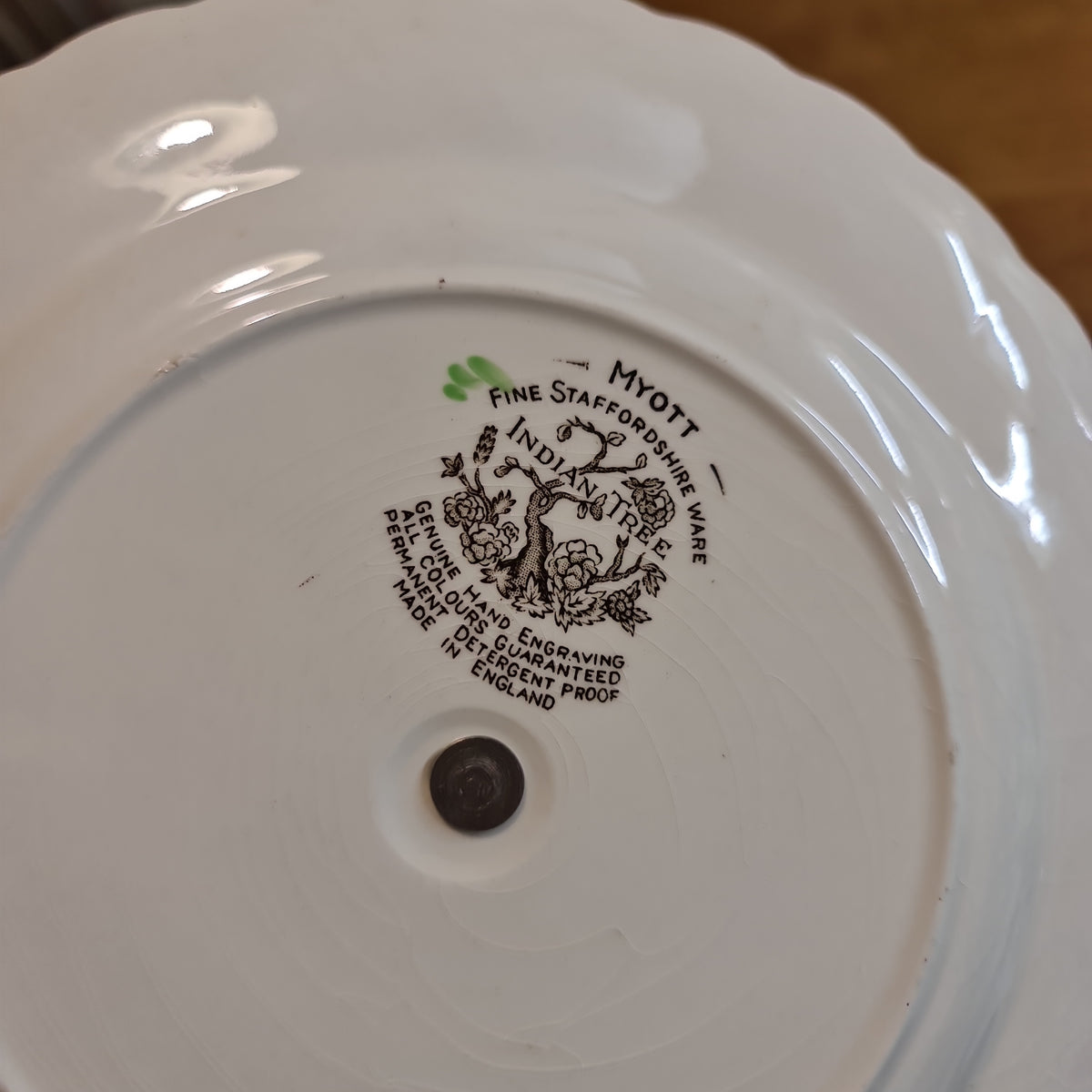 Myott Staffordshire hand engraving 2 tier cake stand