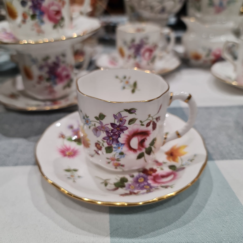 Royal Crown Derby tea set - 1980 cup with 1981 saucer Derby Posies