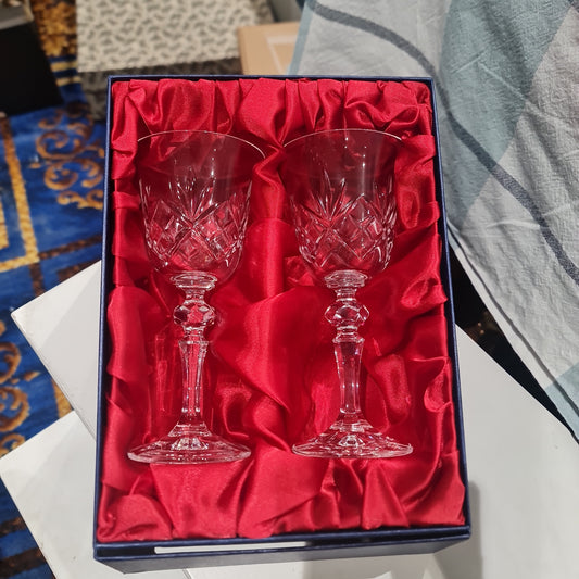 Bohemia crystal wine glass in box