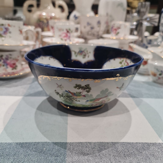 Antique Crescent hand painted bird bowl