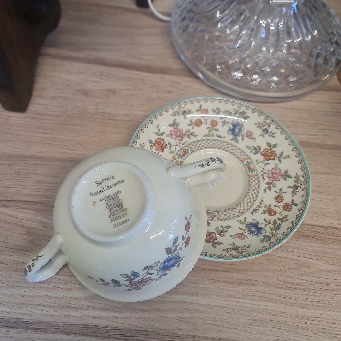 Spode Royal jasmine soup bowl with saucer