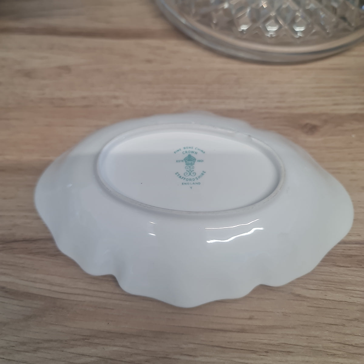 Crown Staffordshire oval side dish- minor chip on base