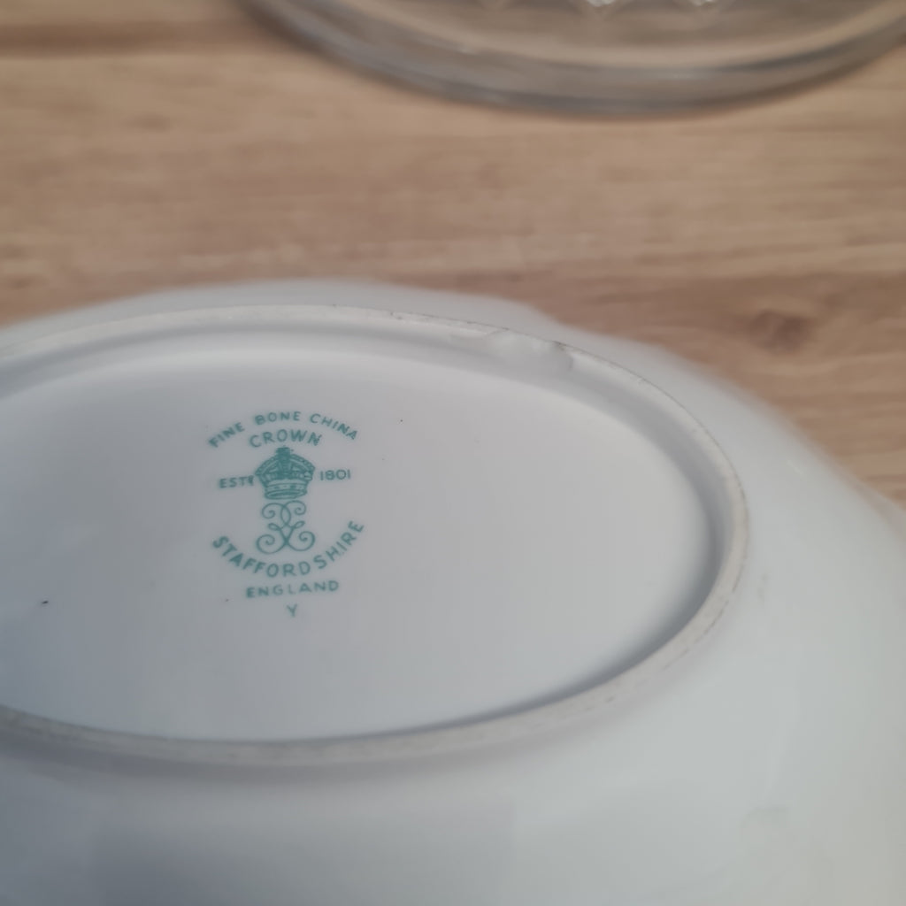 Crown Staffordshire oval side dish- minor chip on base