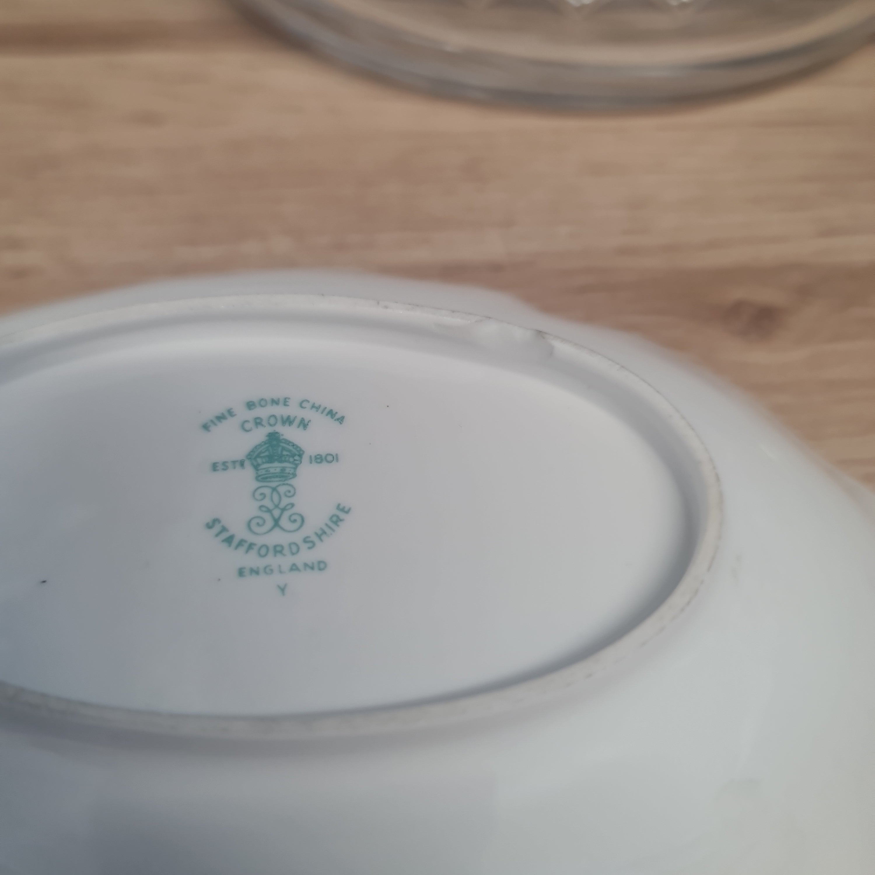 Crown Staffordshire oval side dish- minor chip on base