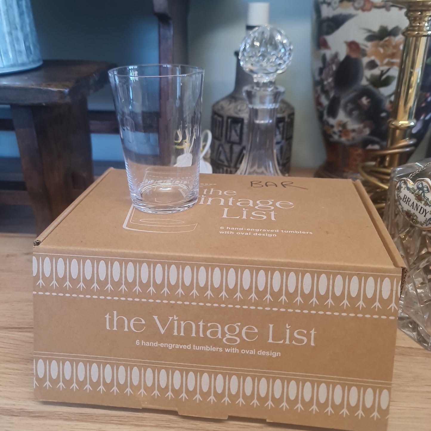 6 x The Vintage List hand Engraved tumblers