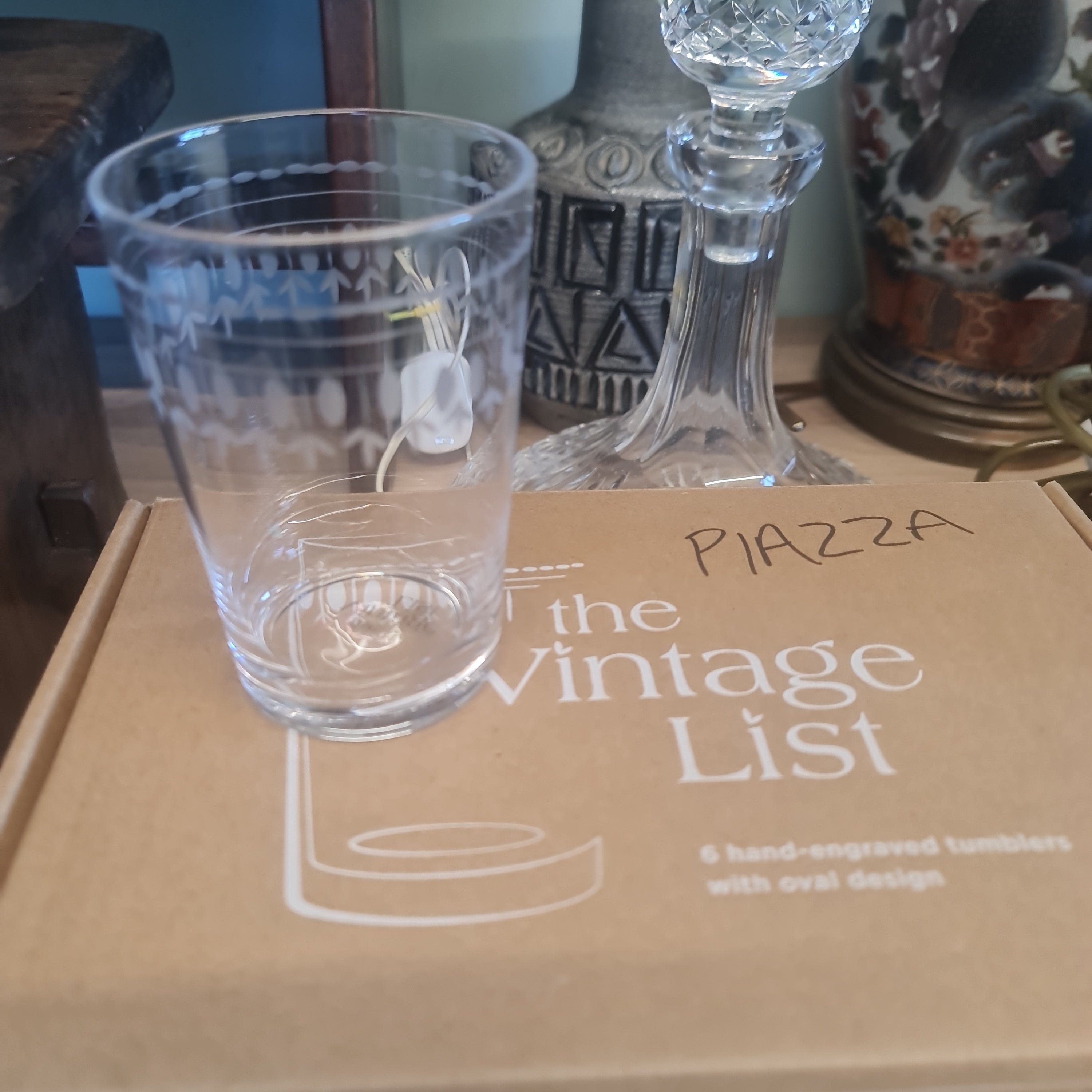 6 x The Vintage List hand Engraved tumblers