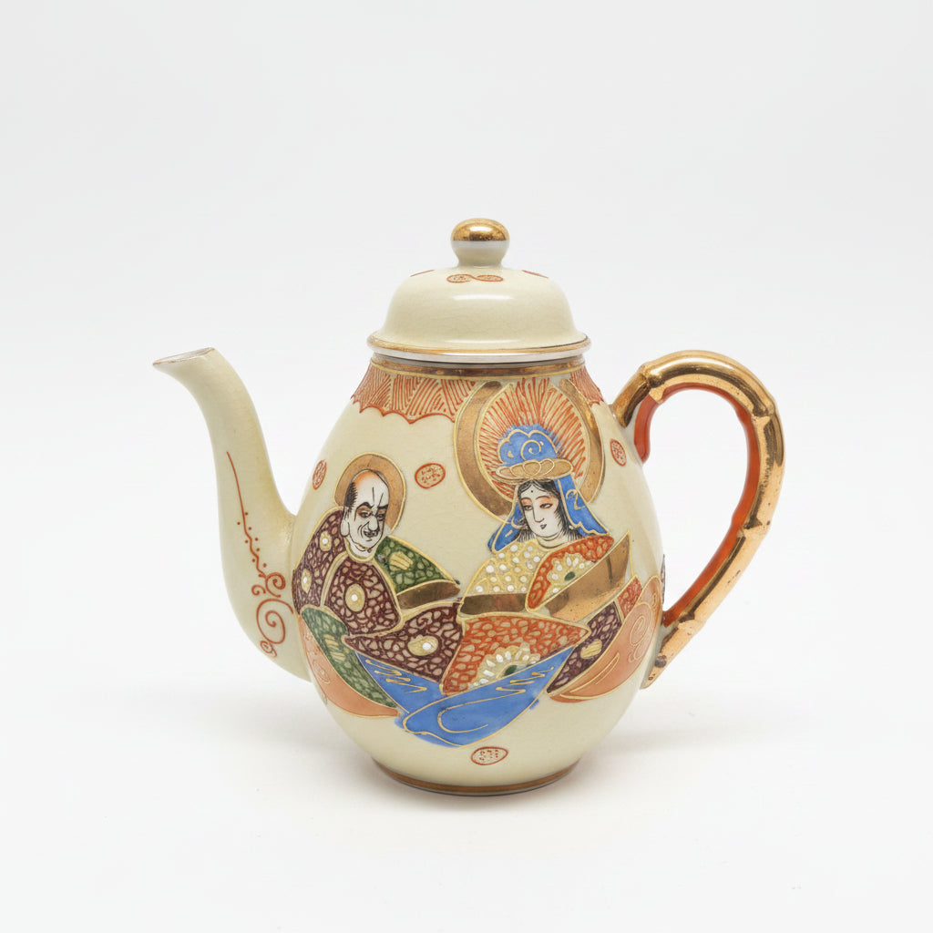 Antique Japanese Satsuma Meji period handpainted teapot