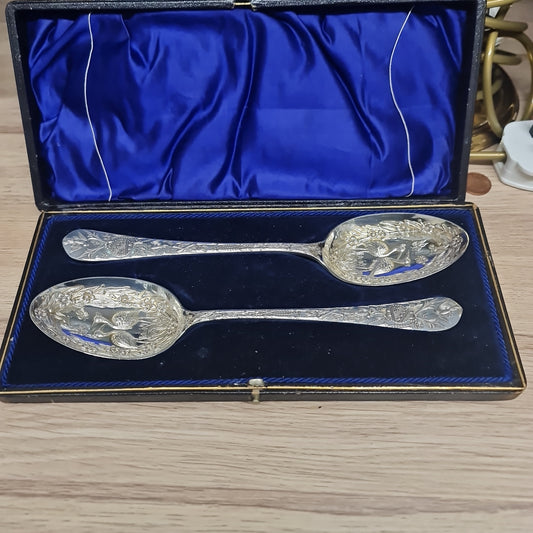 1880 Silver plated serving spoon with registration trade mark