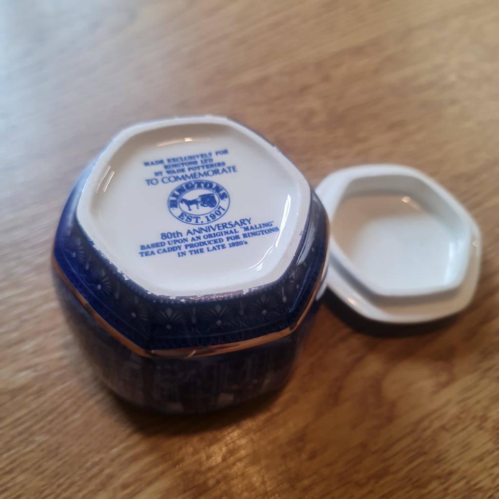 Vintage Rington cathedral scene canister with lid