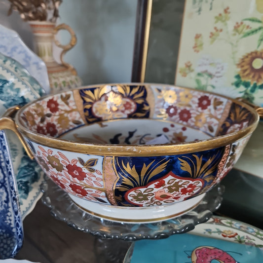 Antique 19th century big handpainted imari fruit bowl