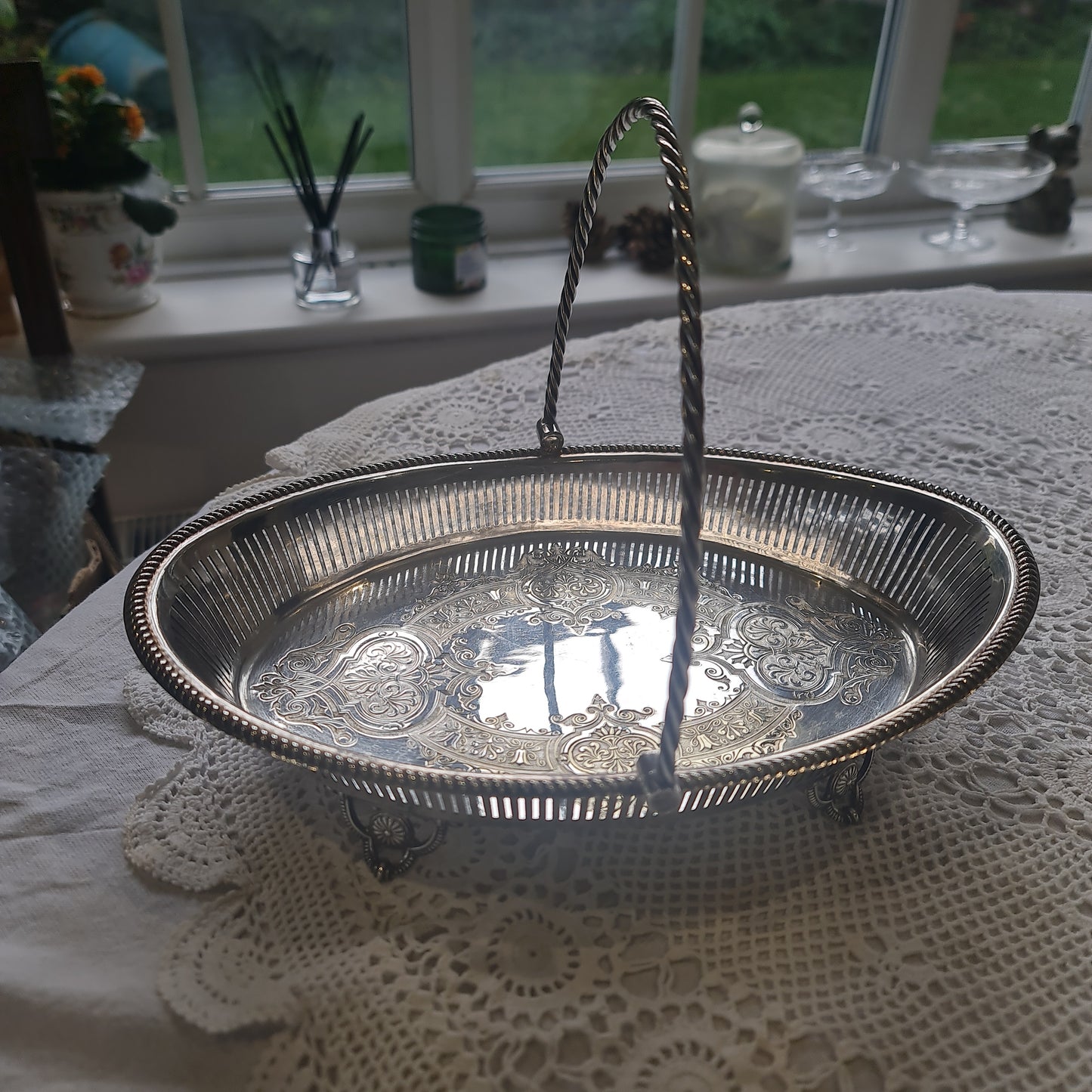 George Jones and Son vintage silver plated basket