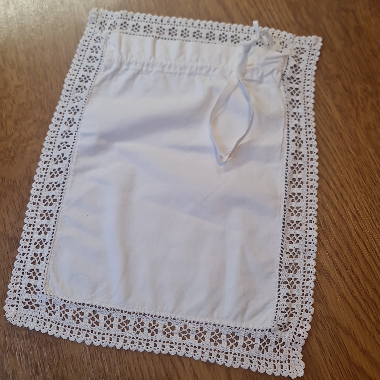 Beautiful vintage lace linen bag