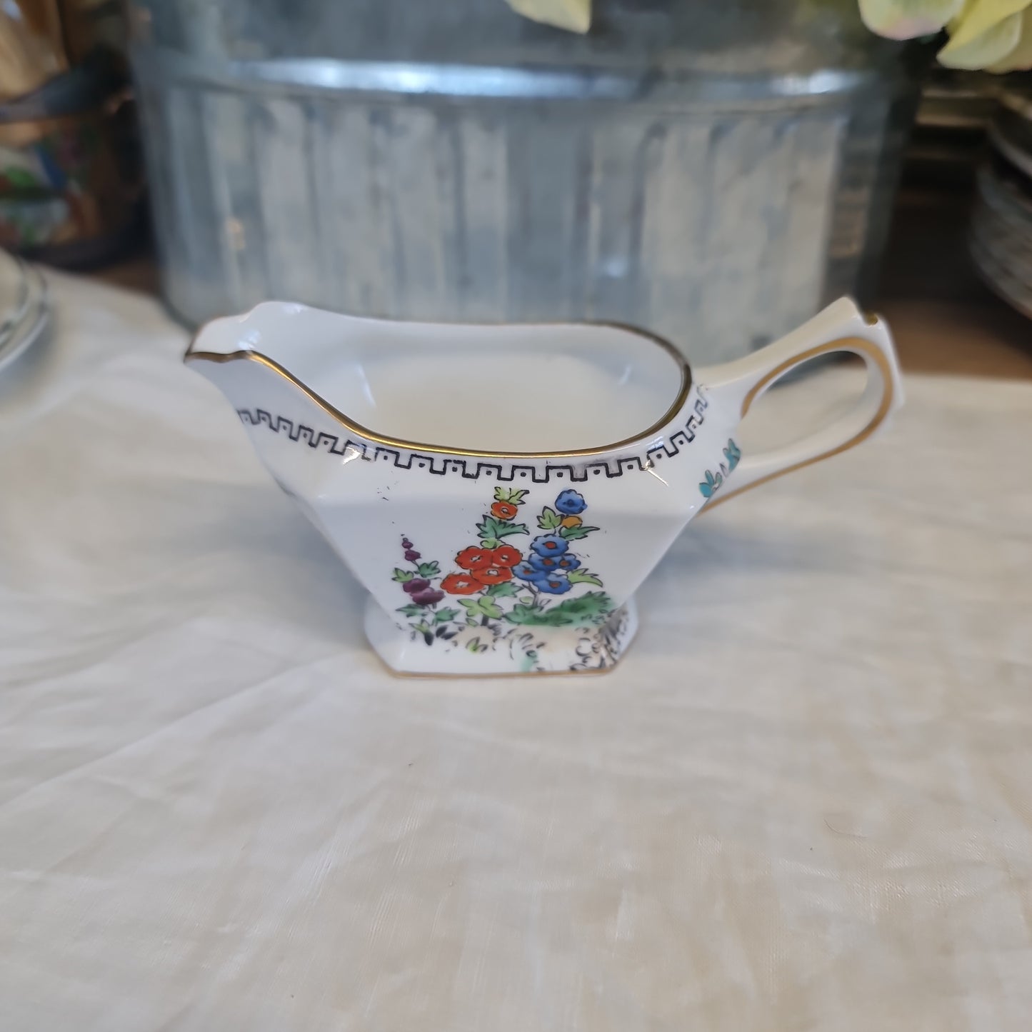 Vintage crown tuscan handpainted milk jug