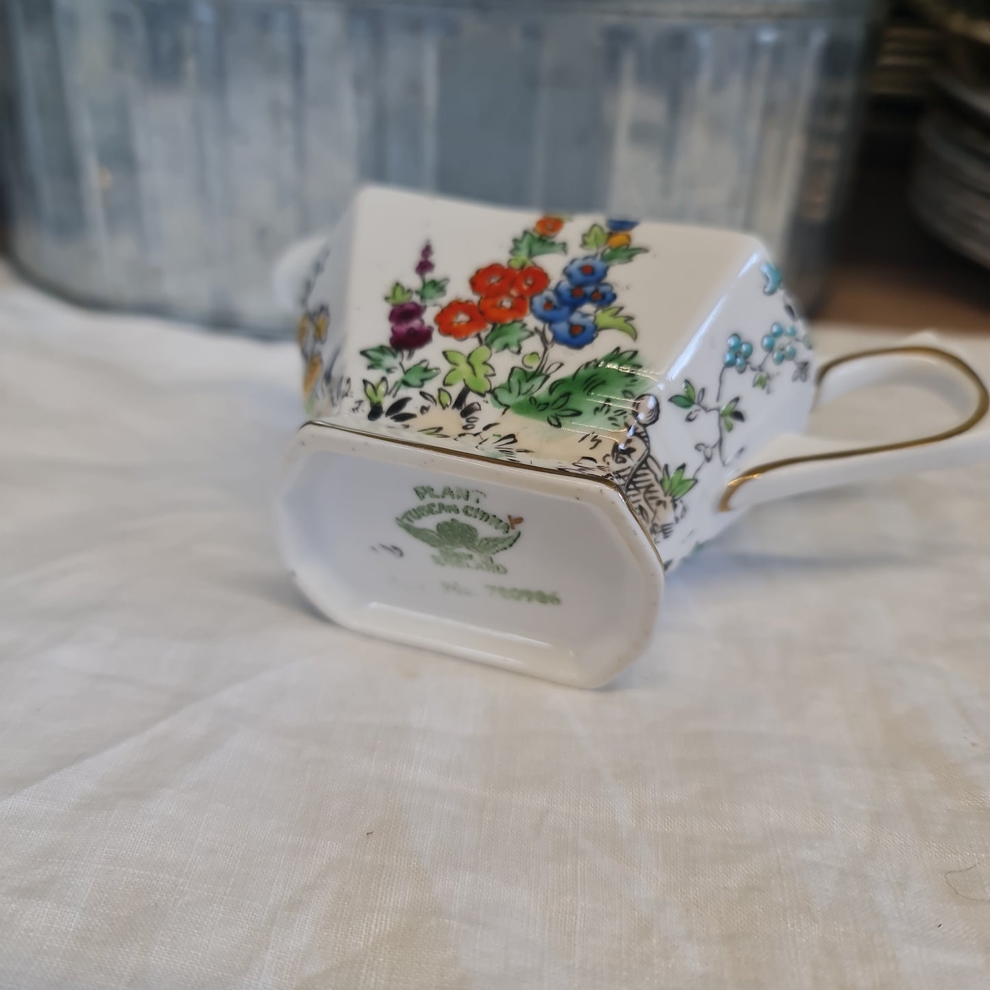 Vintage crown tuscan handpainted milk jug