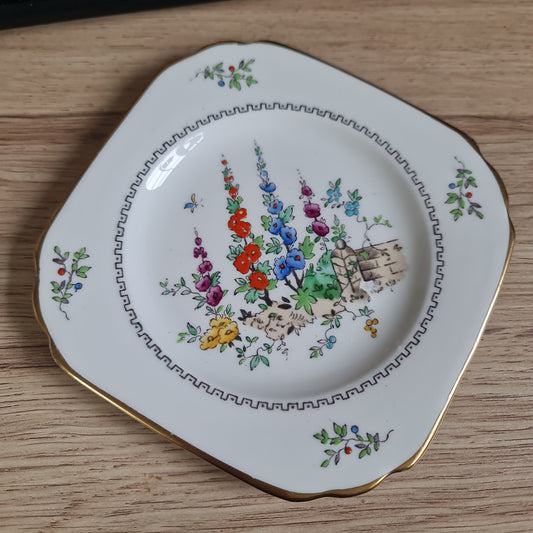 Crown Tuscan handpainted Square cake plate 15 cm