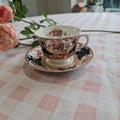 Salisbury Royal York England Cobalt Blue Floral Imari Bone China Teacup + Saucer.