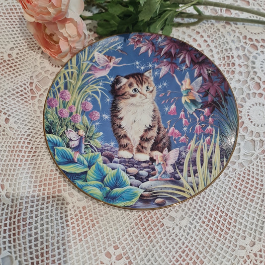 Hamilton collection kitten in fairyland series plate( minor crazing on back)  - Spellbound