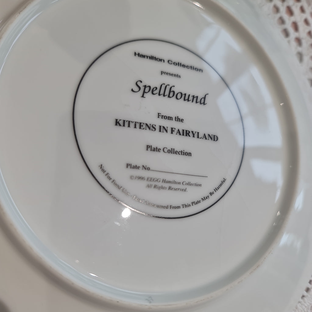 Hamilton collection kitten in fairyland series plate( minor crazing on back)  - Spellbound