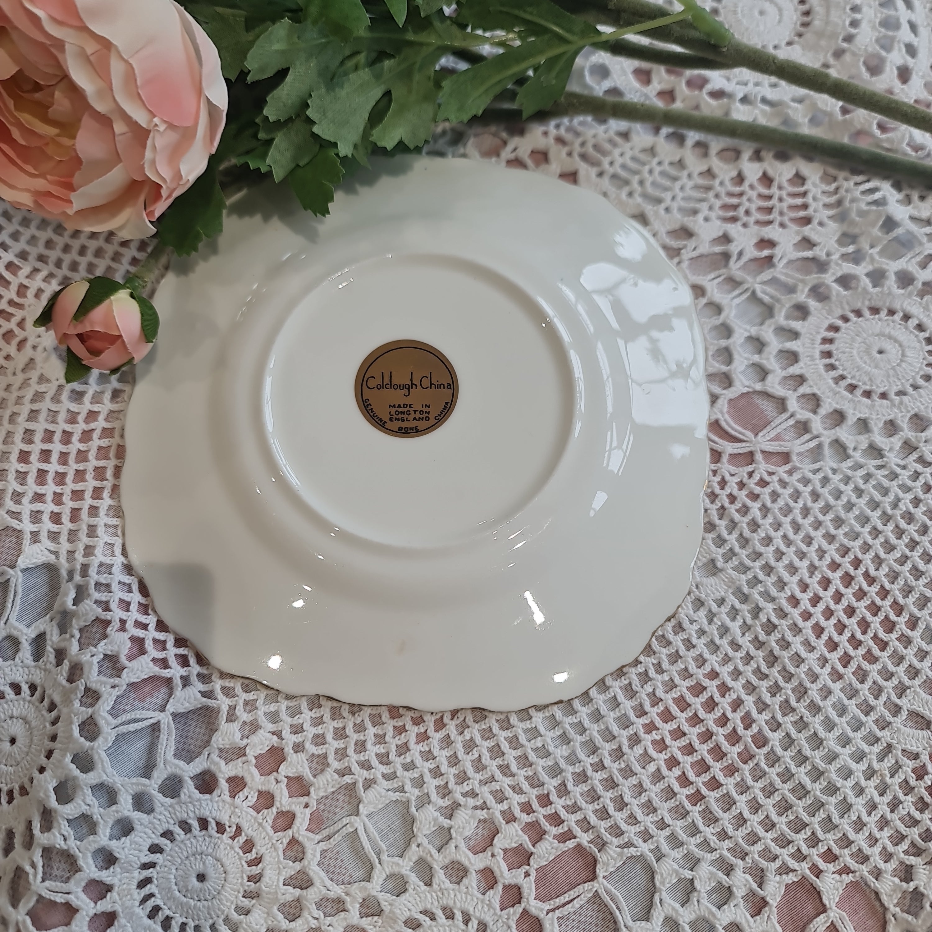 Coclough vintage green square cake plate
