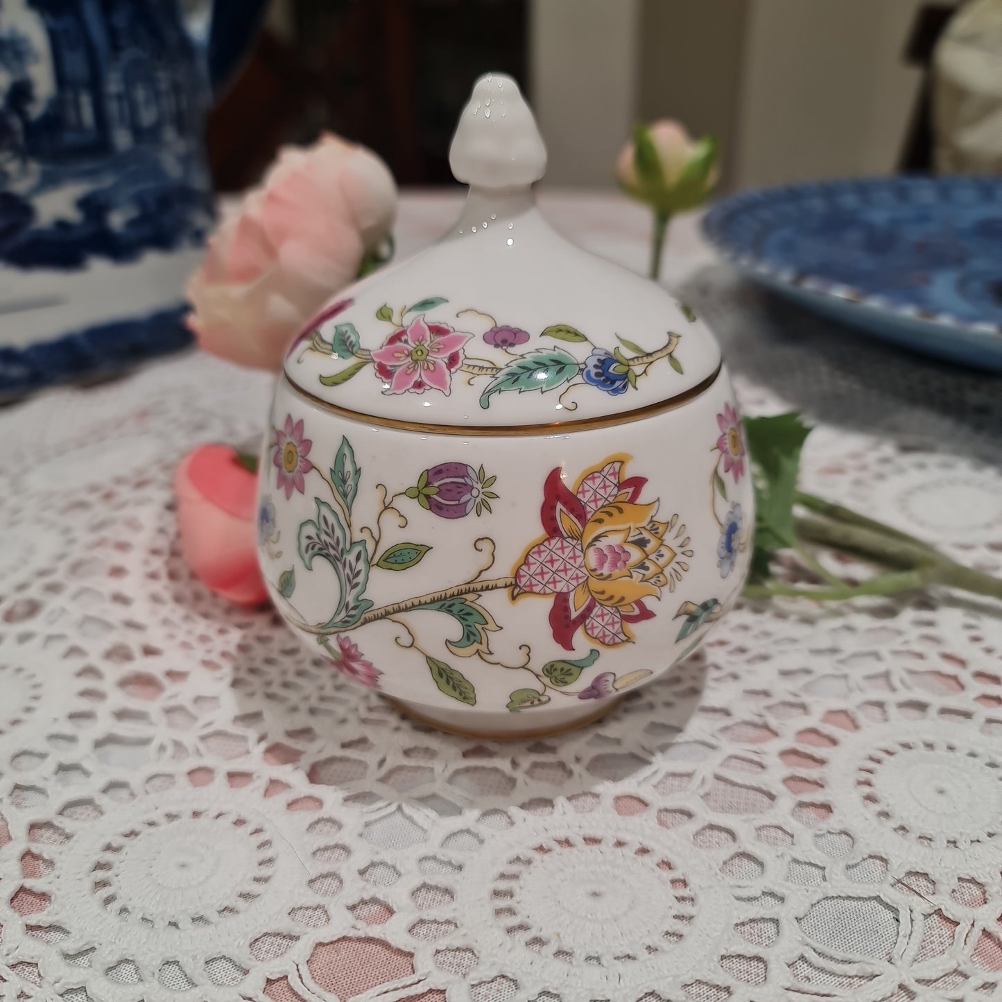 Rare Minton Haddon Hall canister with lid