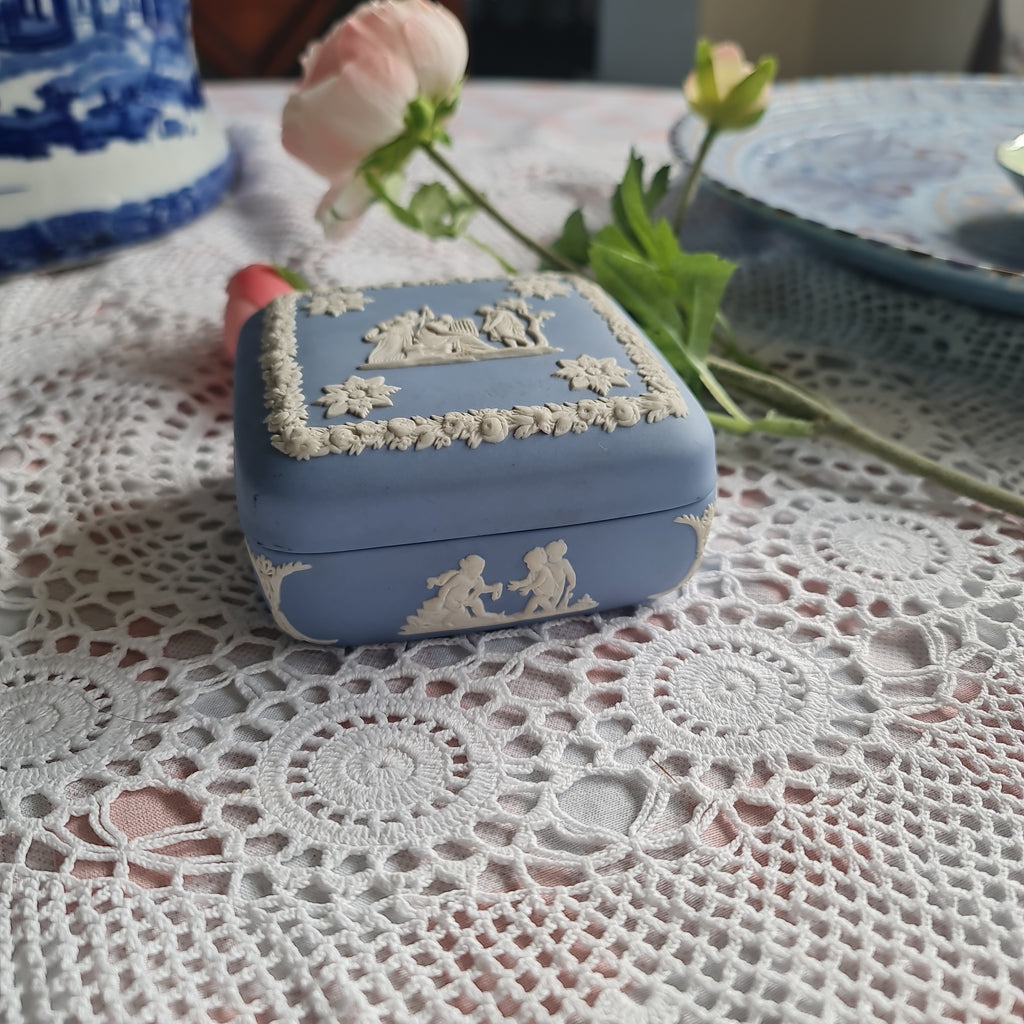 Wedgwood Jasperware light blue trinket box