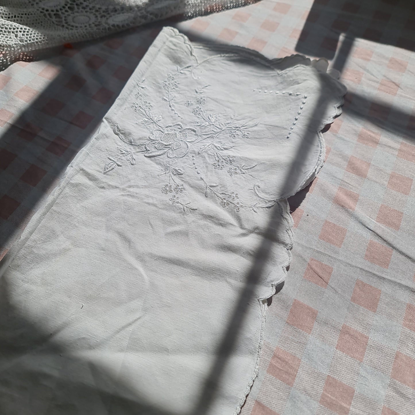 Vintage table cloth with Embroidery