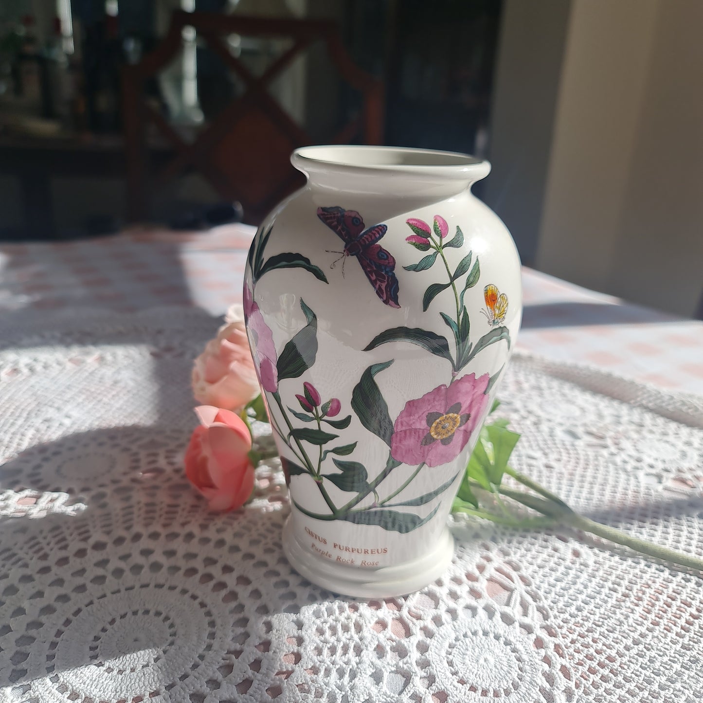 Portmeirion vintage floral vase - Purple Rock Rose