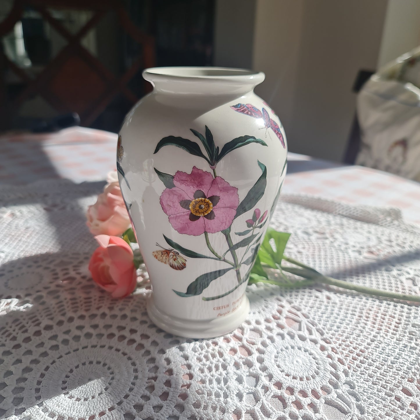 Portmeirion vintage floral vase - Purple Rock Rose