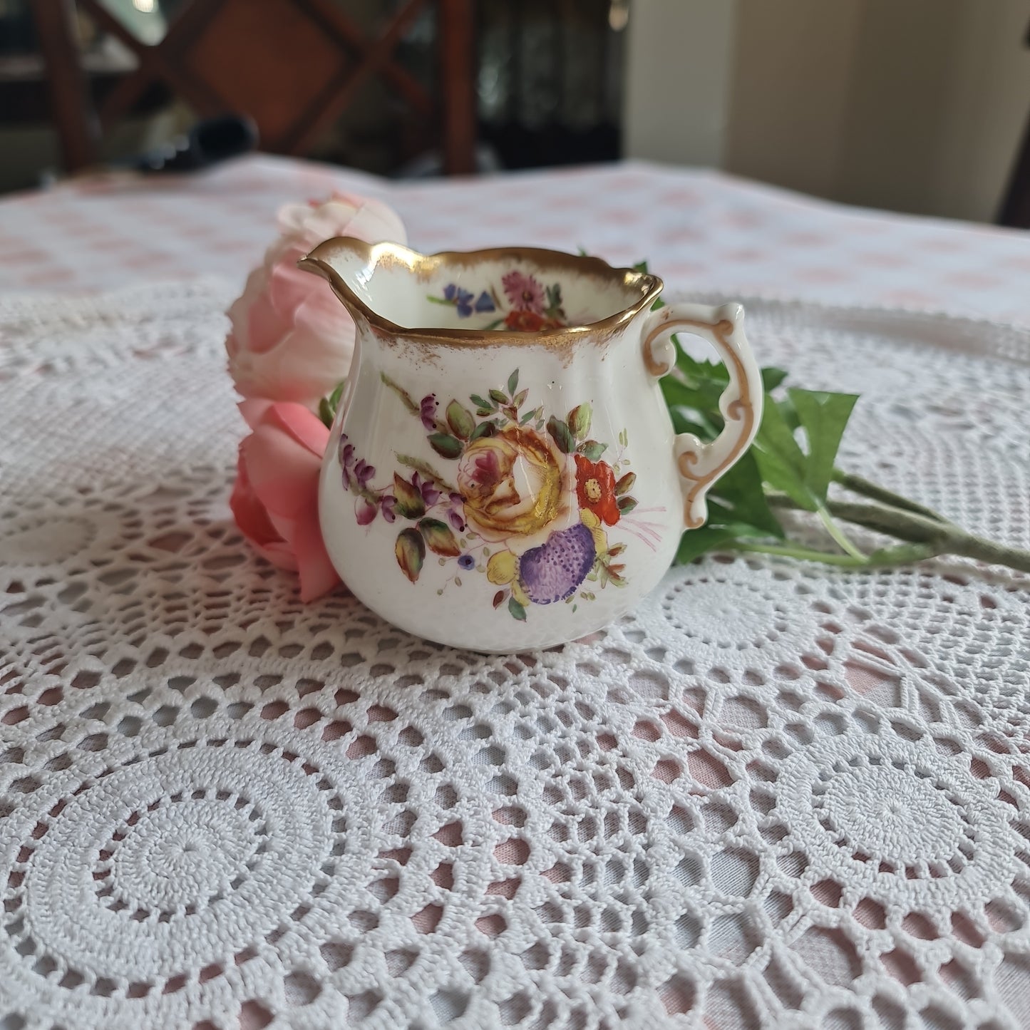 Rare Hammersley  early century flora milk jug