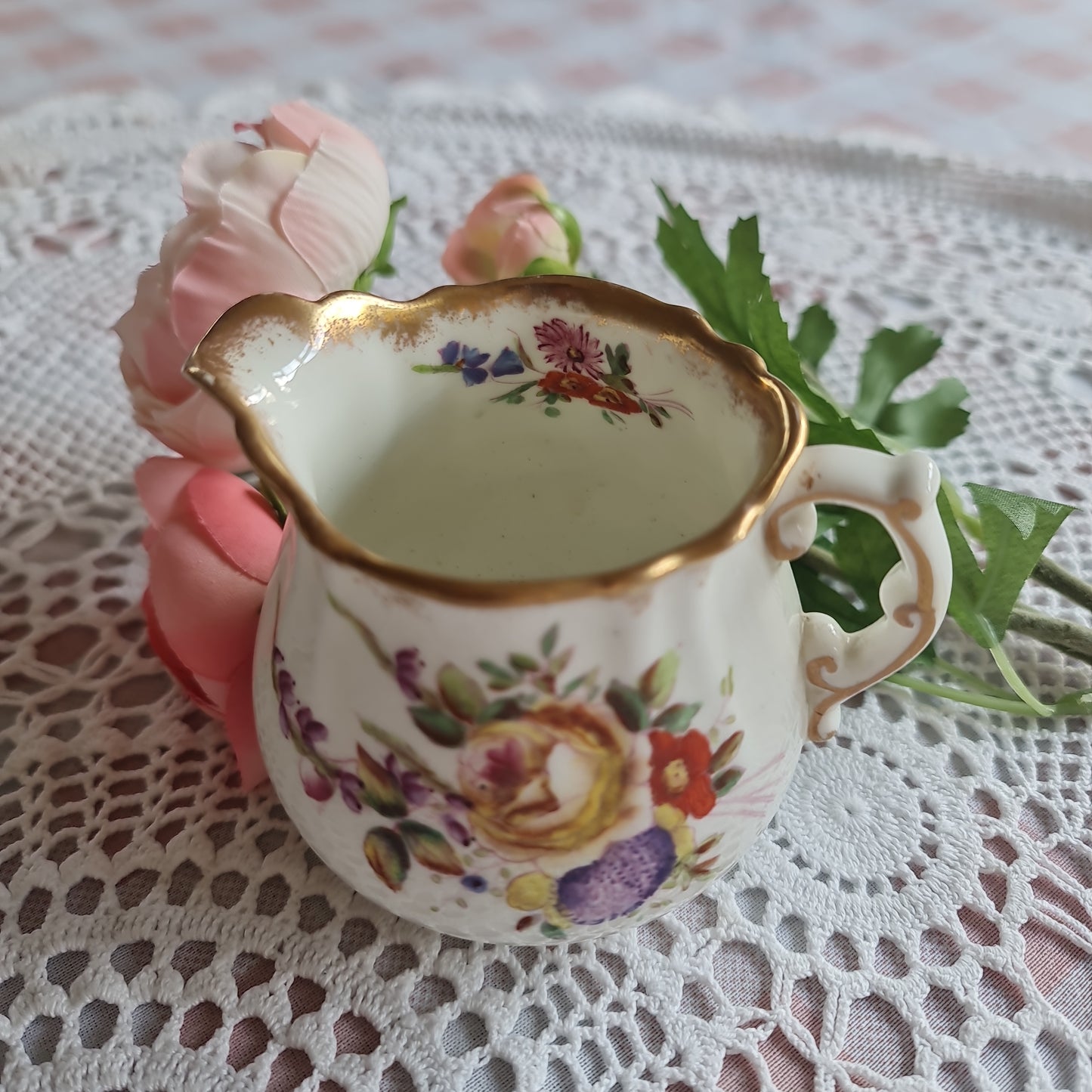 Rare Hammersley  early century flora milk jug