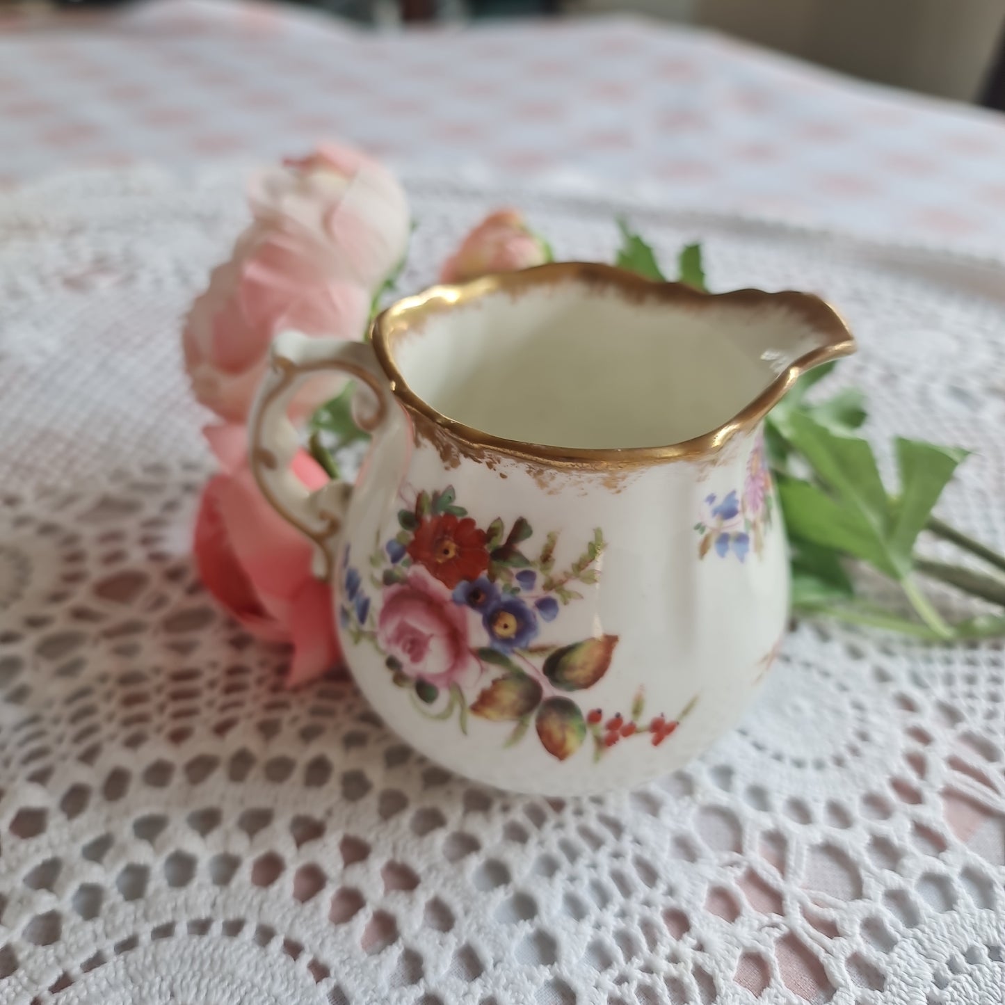 Rare Hammersley  early century flora milk jug