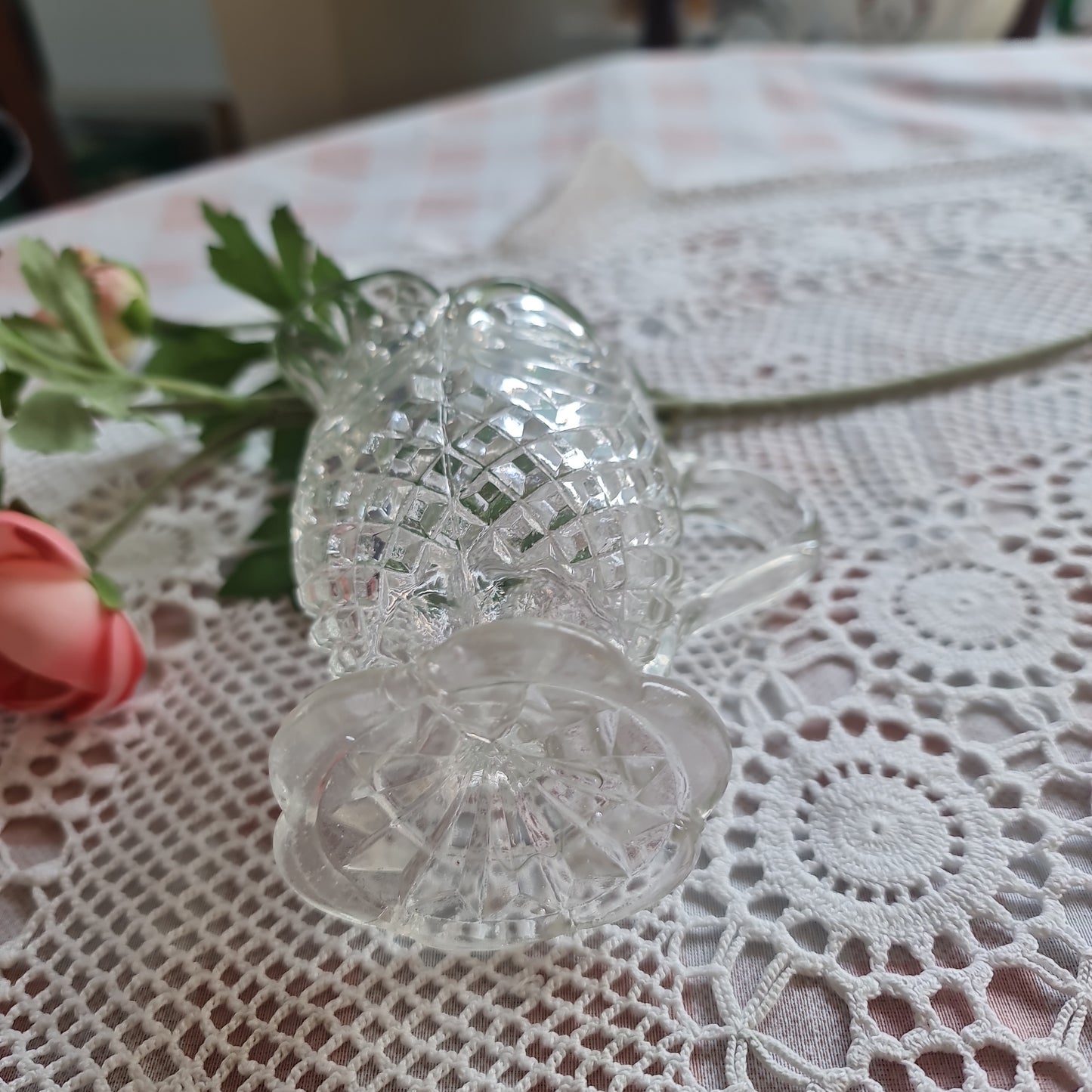 Vintage pressed glass milk jug