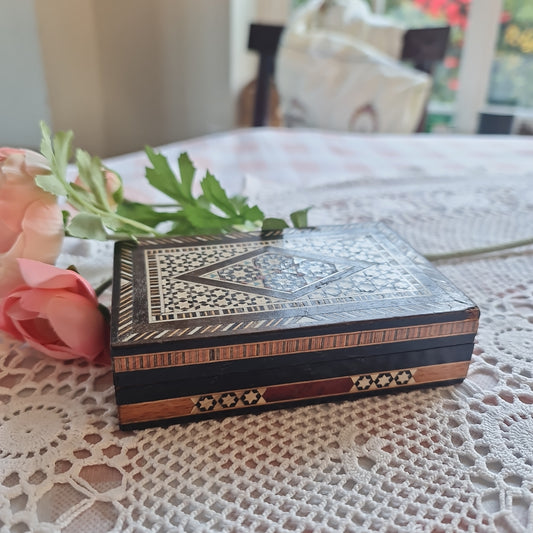 Beautiful jewellery box with mother of pearl inlaid