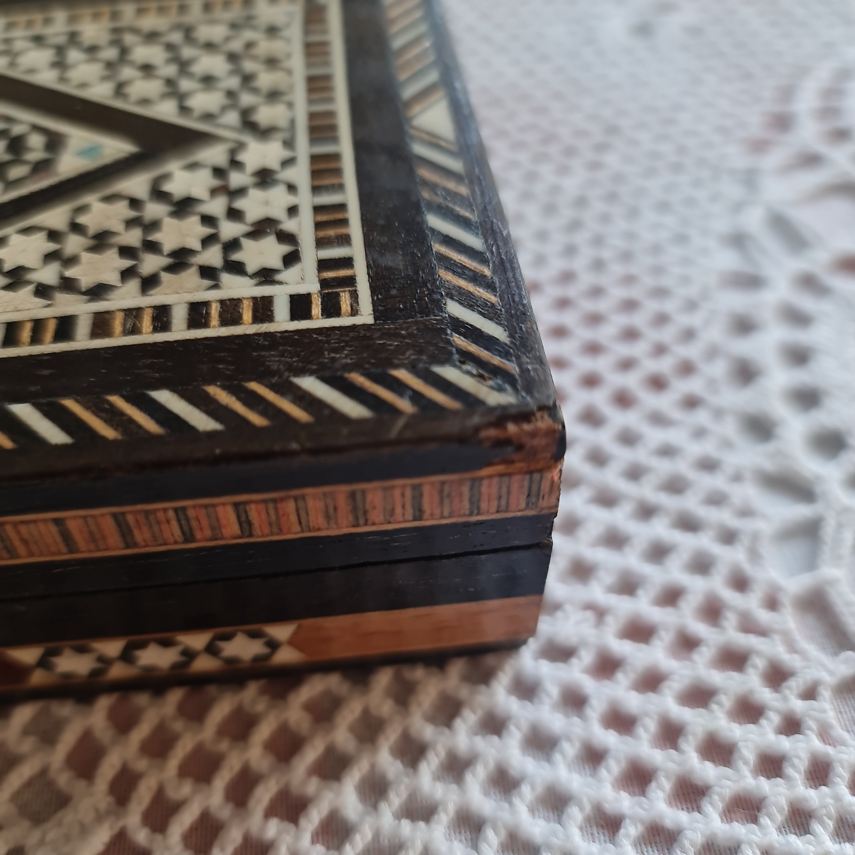 Beautiful jewellery box with mother of pearl inlaid