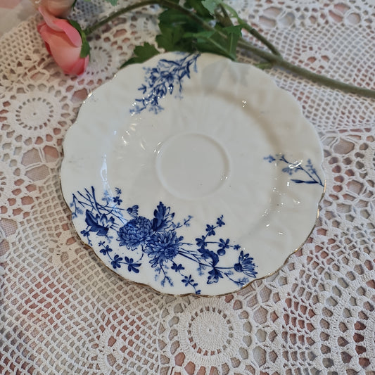 Rare 19th Century Blue chrysanthemum 19 cm plate - Likely Coalport