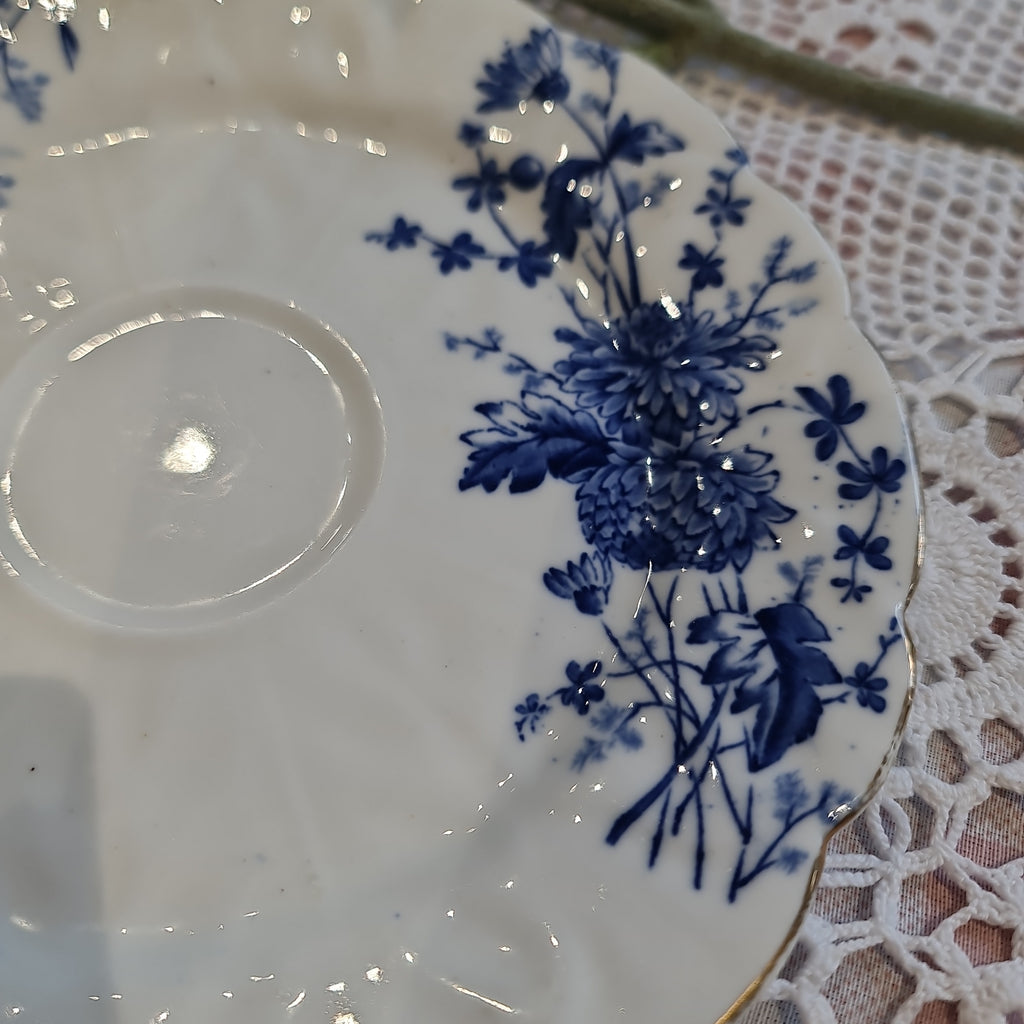 Rare 19th Century Blue chrysanthemum 19 cm plate - Likely Coalport