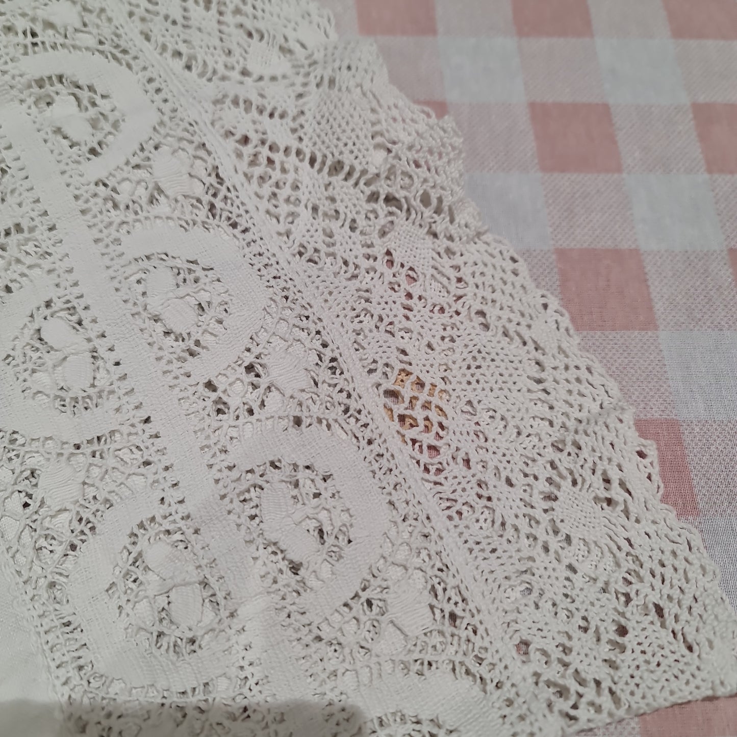 Vintage Square crochet table cloth