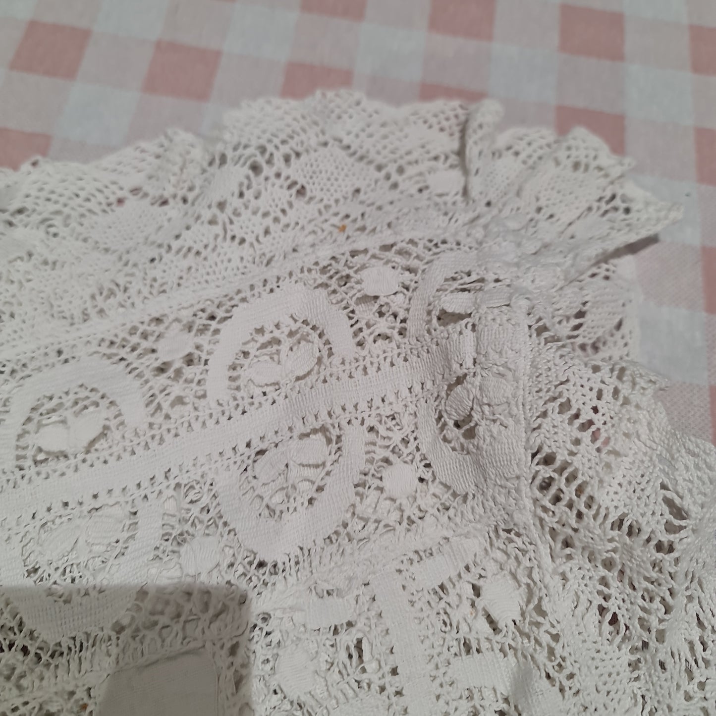 Vintage Square crochet table cloth