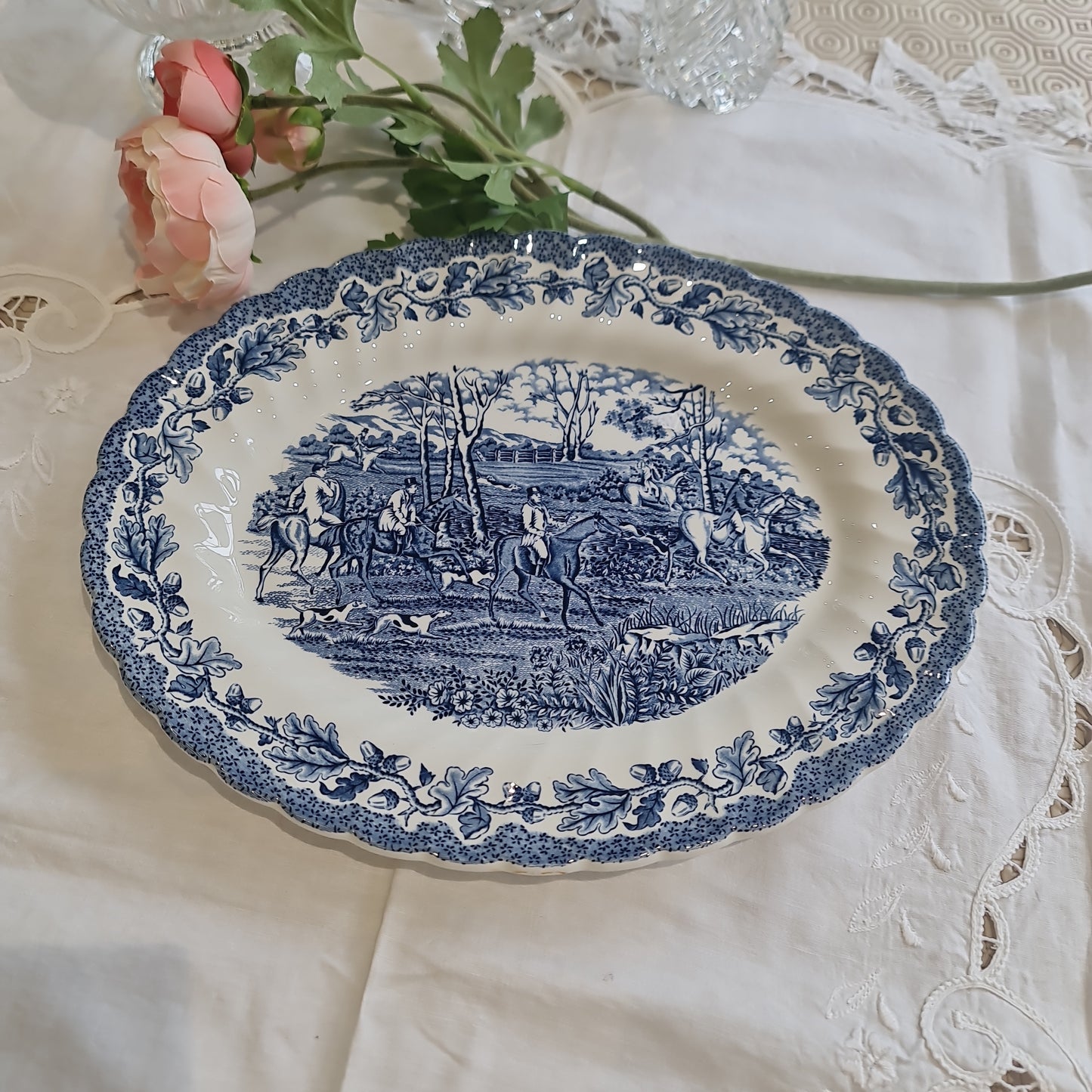 Gorgeous Myott blue and white platter