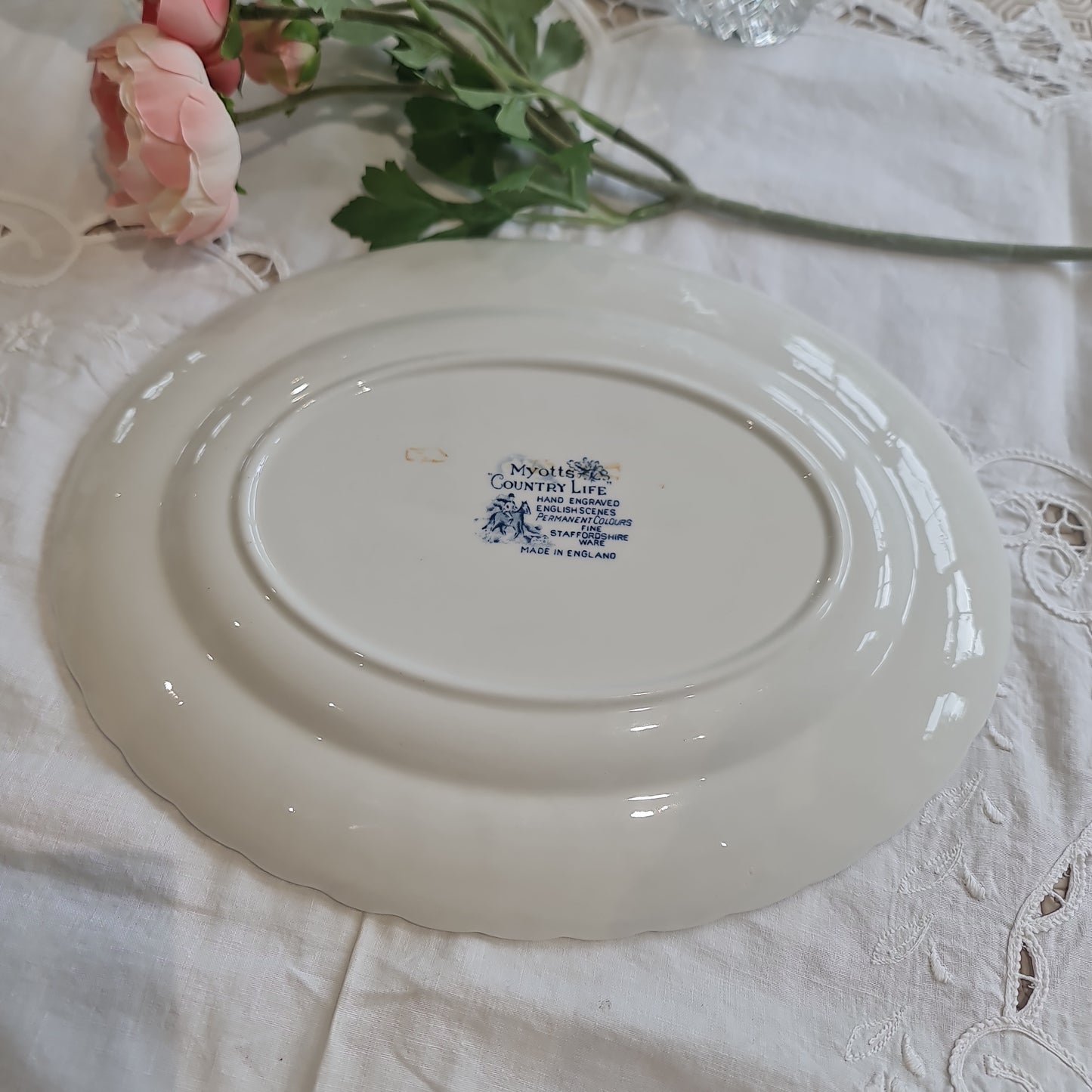 Gorgeous Myott blue and white platter