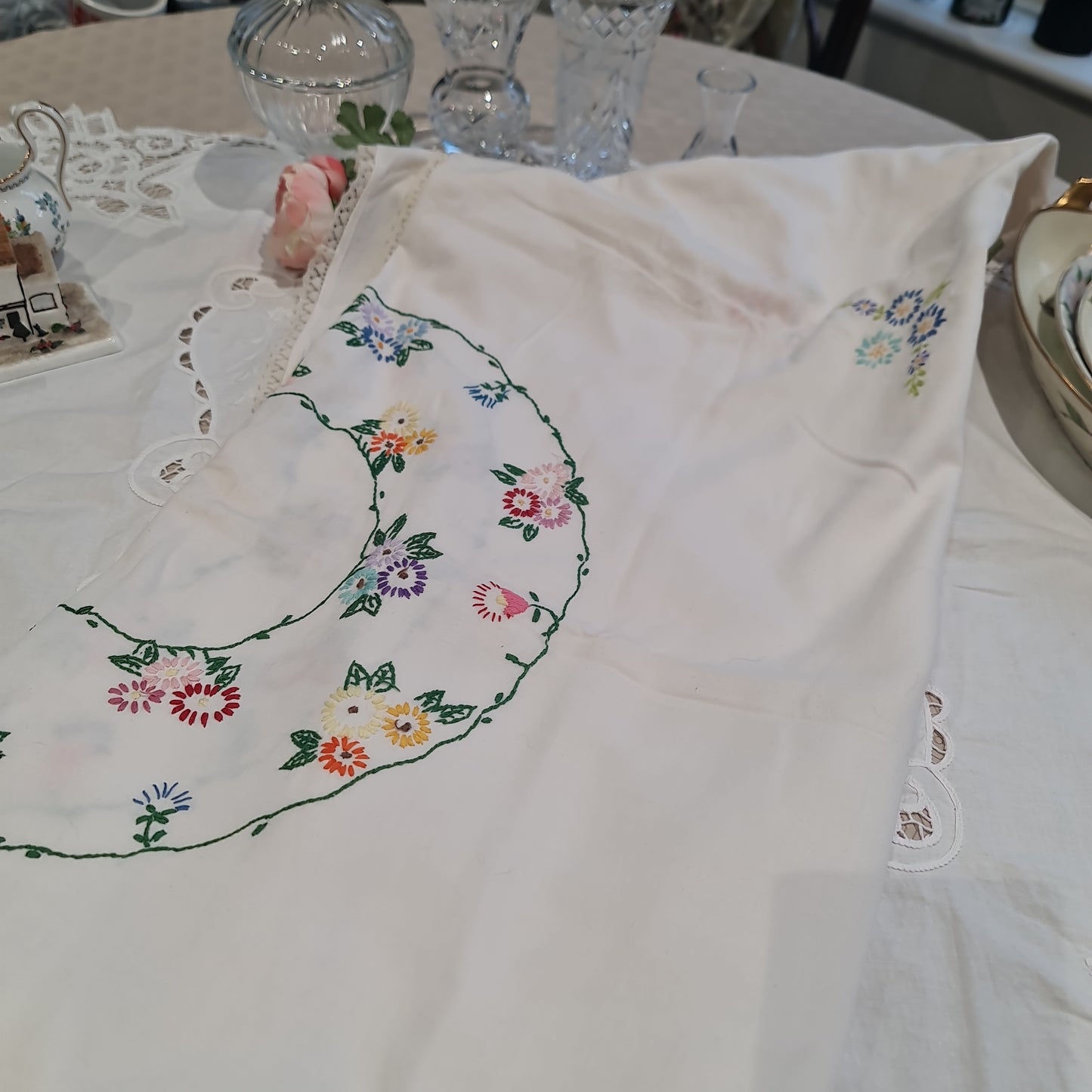 Vintage Tablecloths Handmade , embroidery , linen