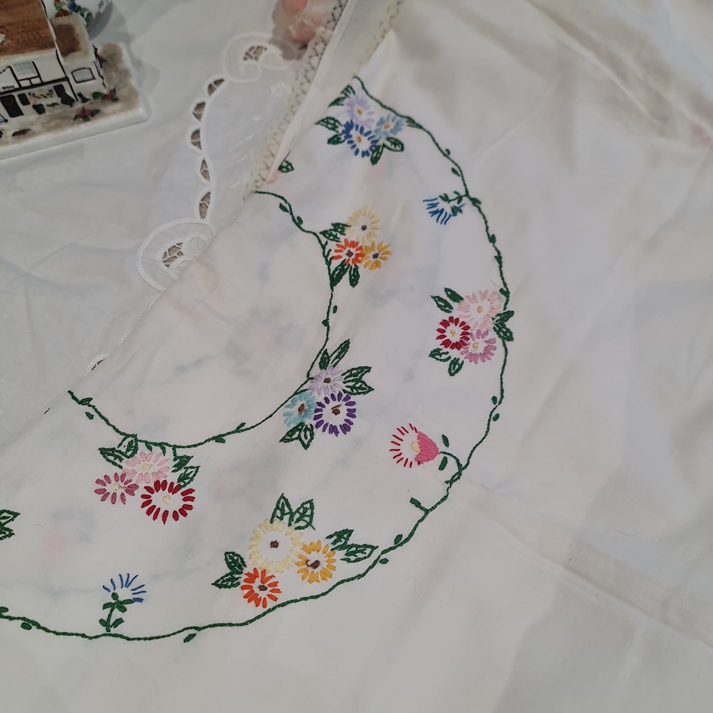 Vintage Tablecloths Handmade , embroidery , linen