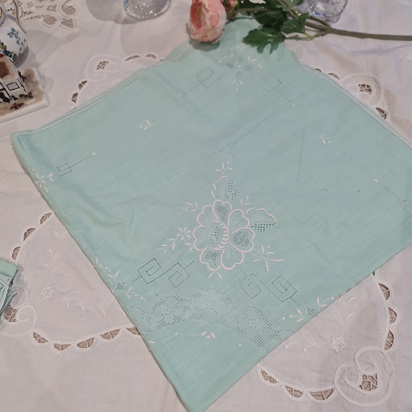 Vintage Tablecloths Handmade , embroidery , linen